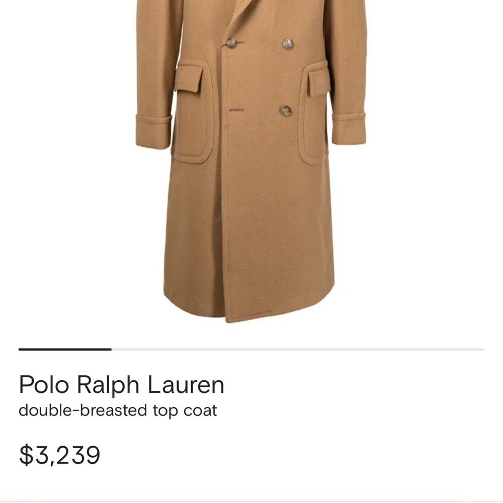 Ralph Lauren Purple Studios Tan Double-Breasted Coat 🐫 🐪 REAL DEAL TOP Gs only!